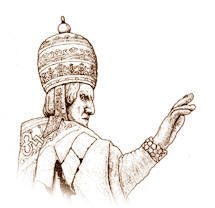 Riglievo architetonicu dela statua de Clemente XII, a cura del'autore del libro